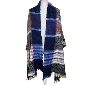 Charlotte Daniel Plaid Blanket Wrap Scarf Multi-Color One Size